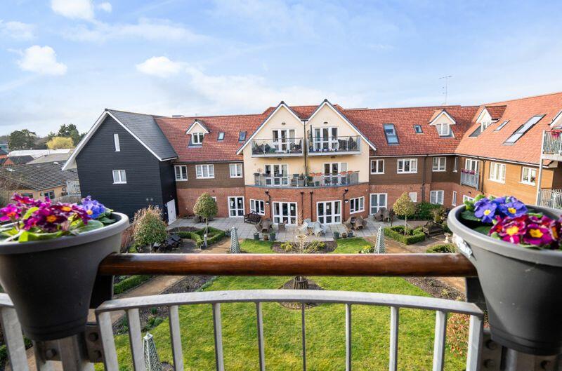 Balcony view over the gardens