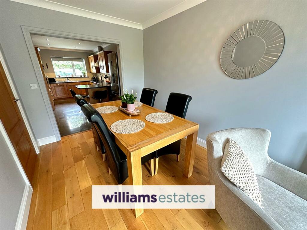 Open dining room to kitchen