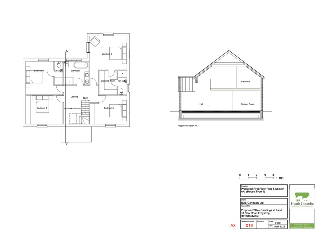 Side Elevation - House Type 4 - The Burton - Plot 
