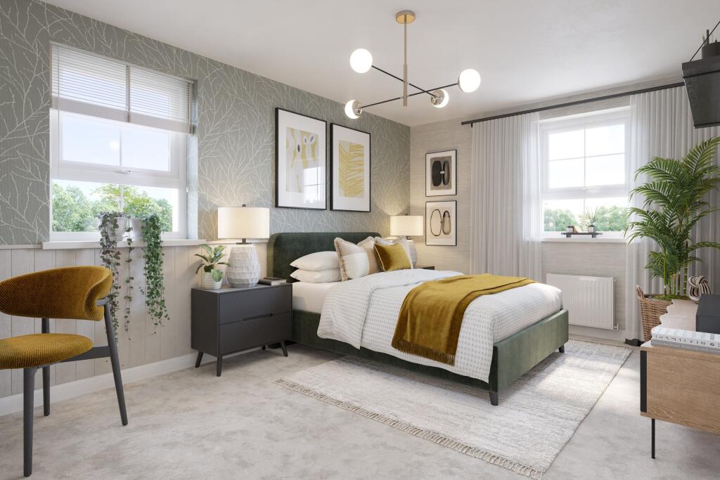 internal cgi of themain bedroom in the pembury