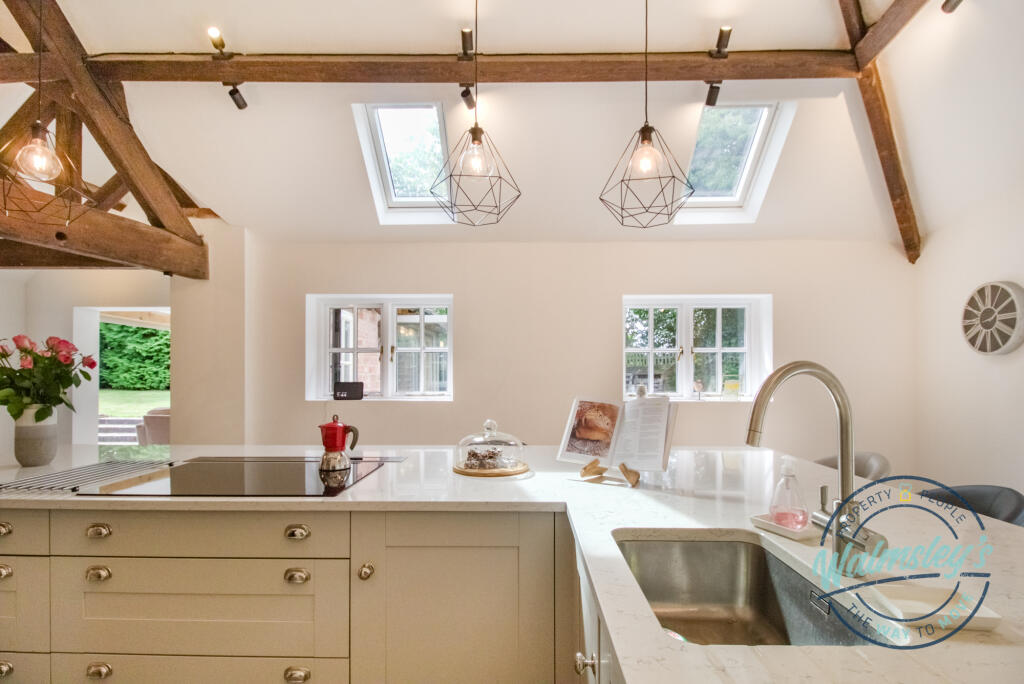 Kitchen with skylights