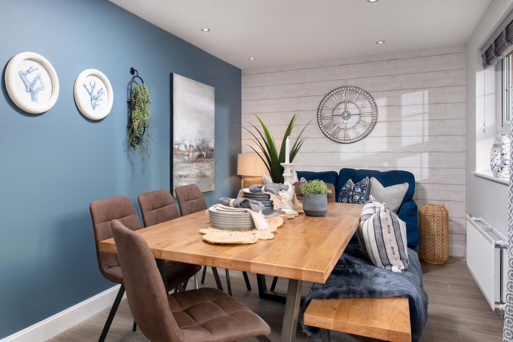 Internal view of the dining area in a Radleigh house type