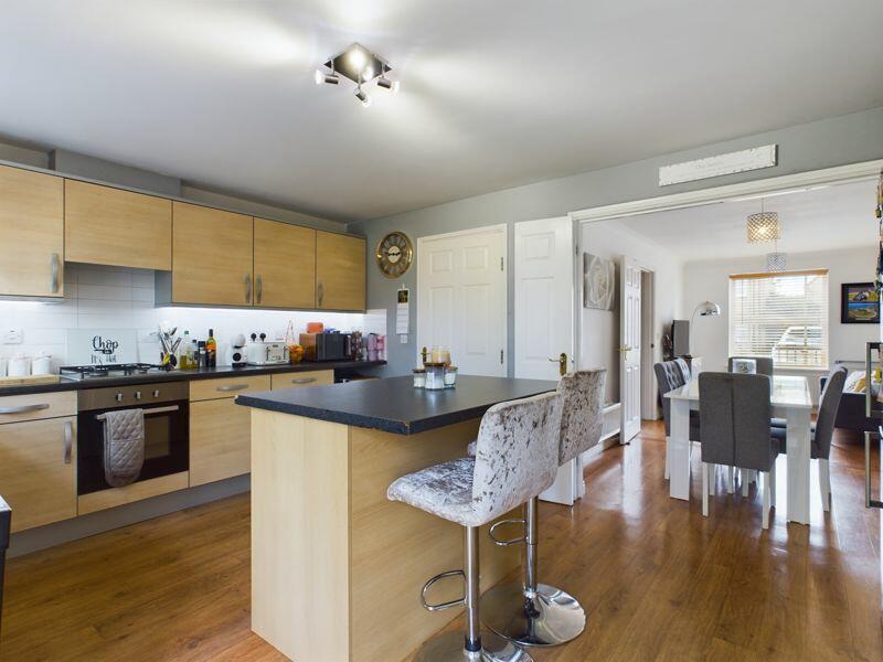 Kitchen open to dining/family room