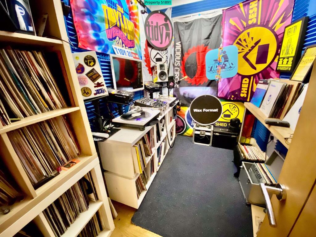 Small bedroom used as Dj on-line streaming studio