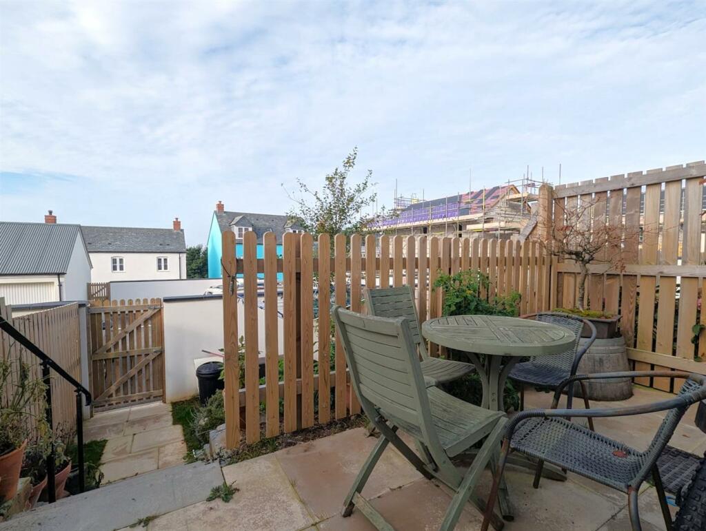 Upper patio rear garden