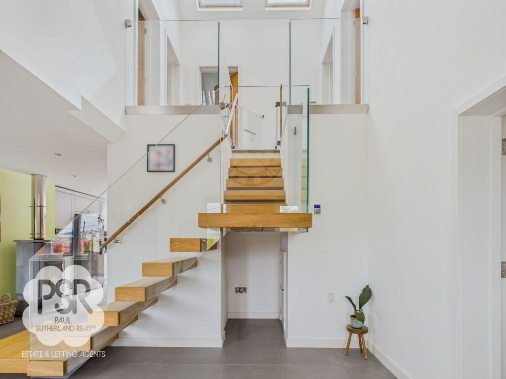 Open-Backed Floating Hardwood Stairs