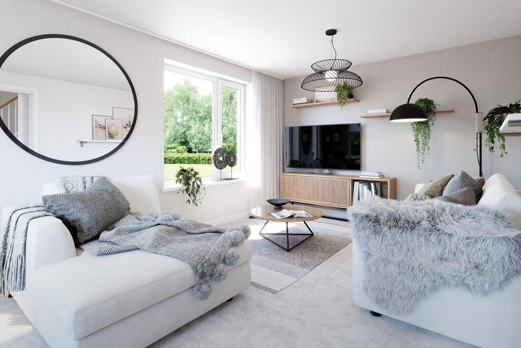 Open plan lounge with plenty of space for two sofas