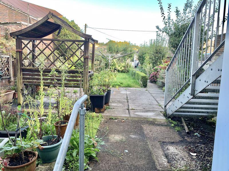View of the rear garden from basement...