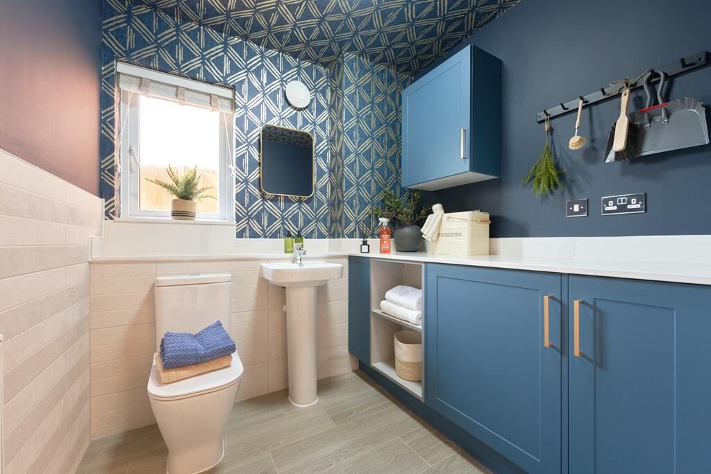 Combined downstairs toilet and laundry roo m