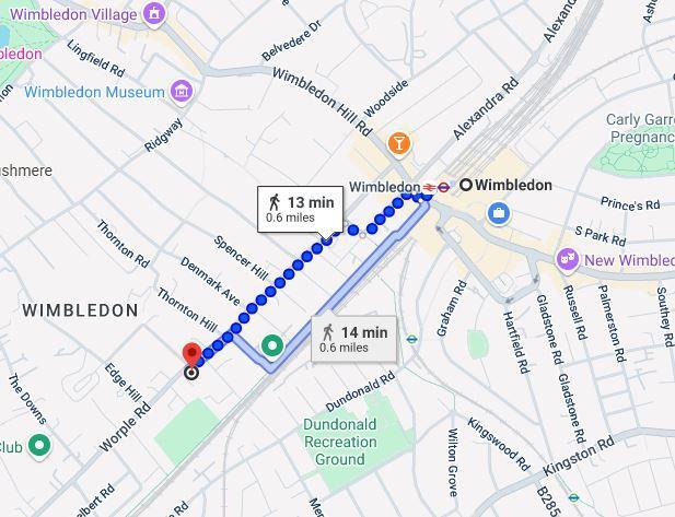 map to Wimbledon station.JPG