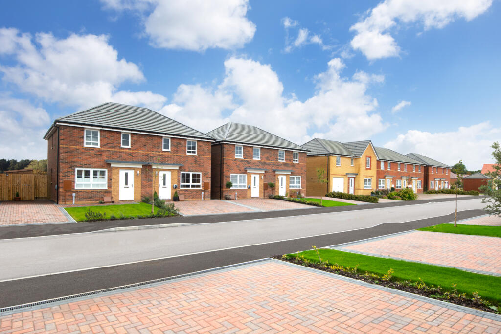 Queens Court street scene featuring the Ellerton, Maidstone and Ripon homes - Oct 24