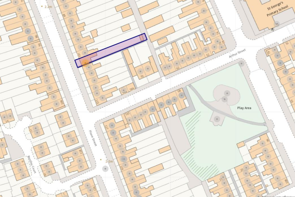 Aerial view of the property / land boundary