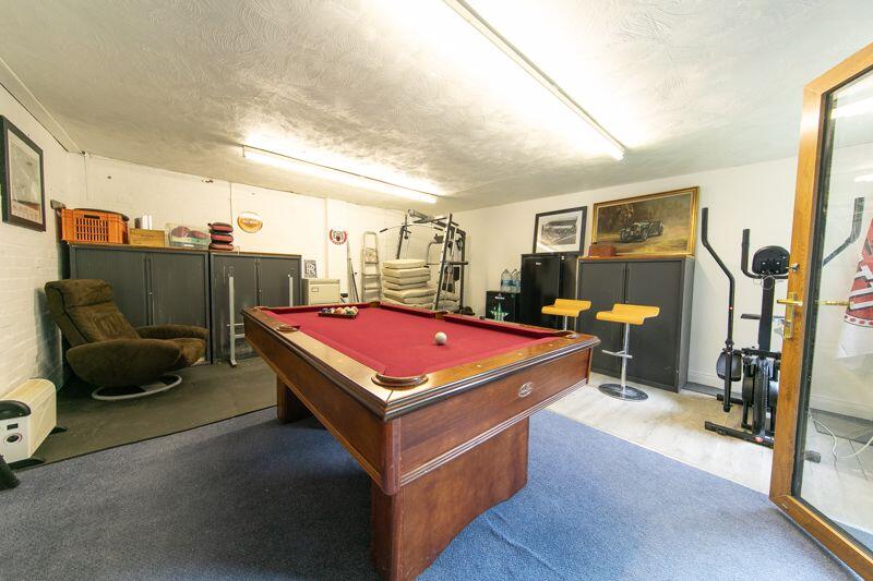 Double garage converted to games room...