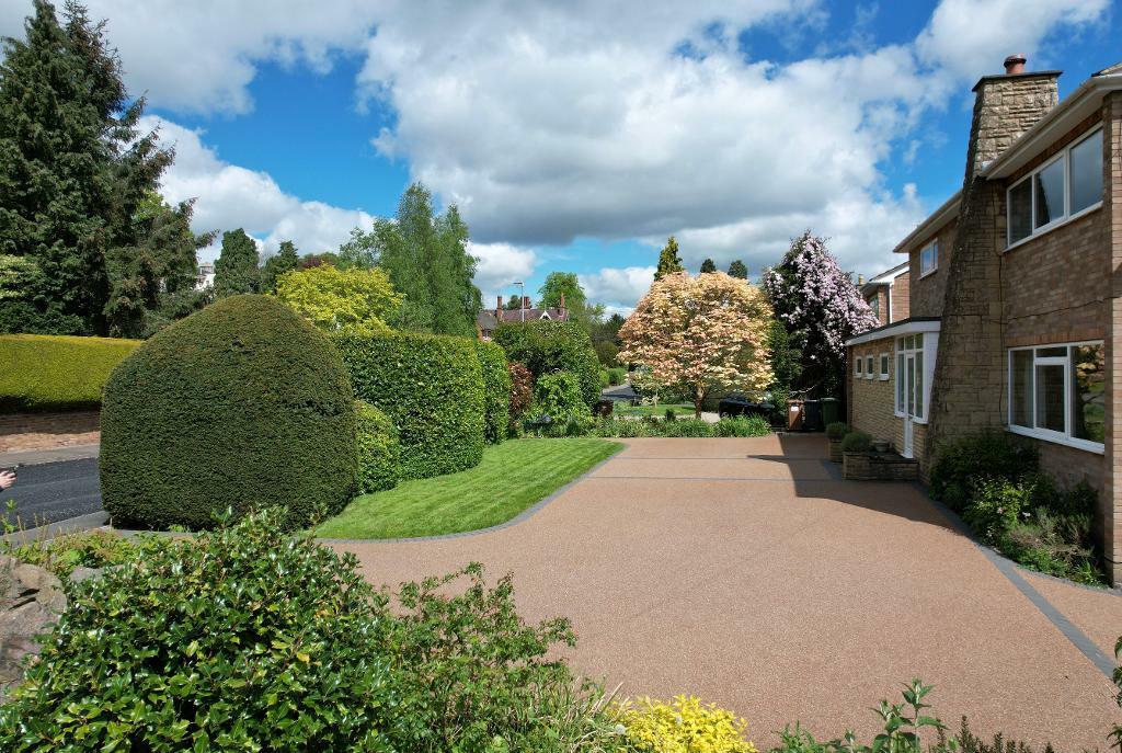 Generous flat driveway