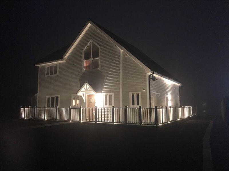 Entrance at night