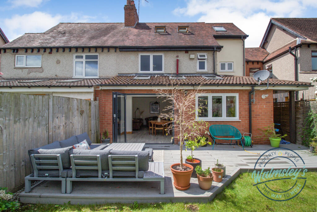 Rear elevation and patio