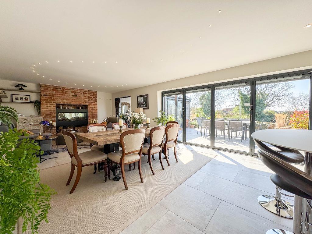 Dining area with bifold doors