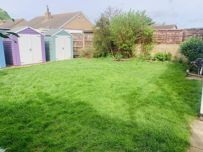 Garden with beach hut sheds
