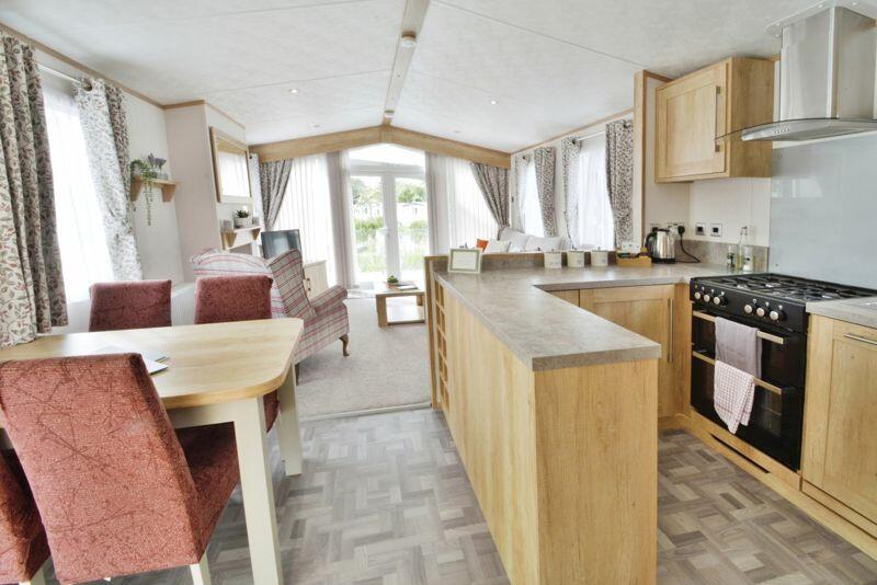 Kitchen, dining, and living room