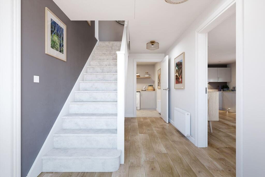 You're welcomed into the central entrance hall in the Plumdale