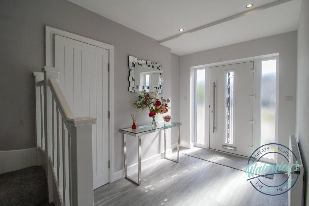 Extended hallway &amp; door to versatile office playro