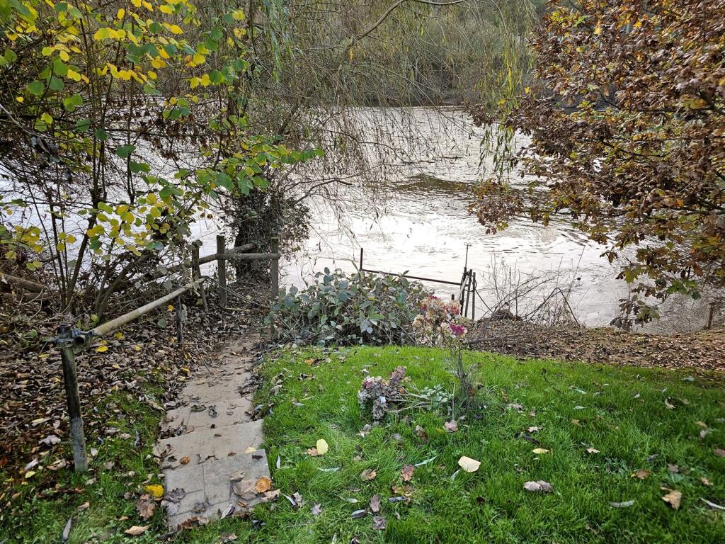 Steps down to river