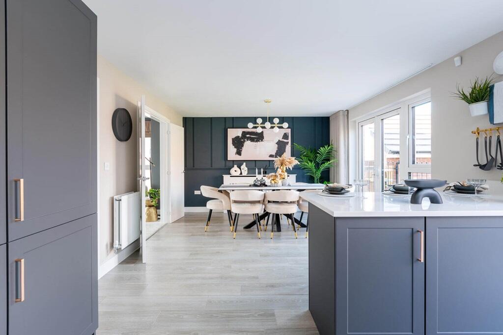 The open plan kitchen and dining room is the perfect place to entertain