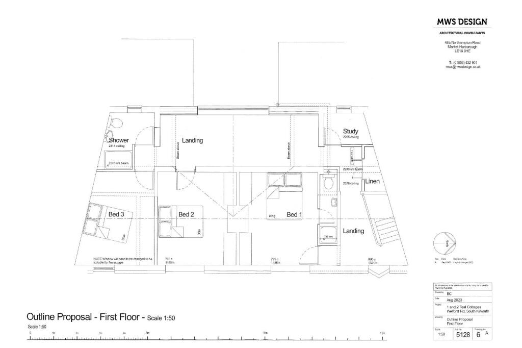 First Floor Plan 1 &amp; 2 Teal cottages