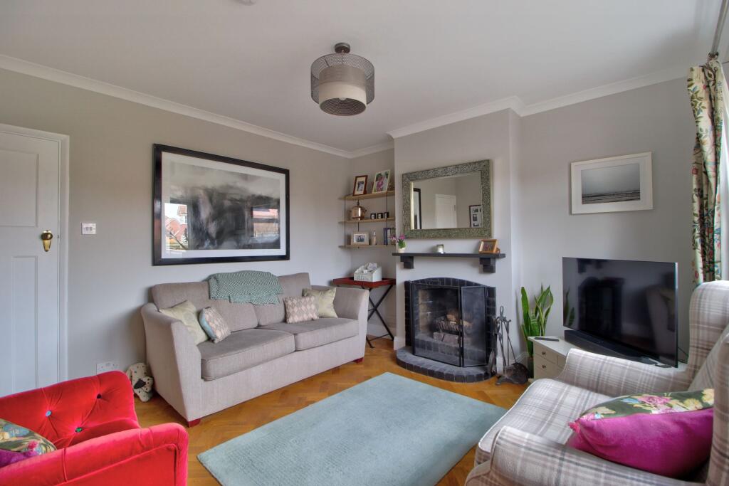 Cosy living room with real fire