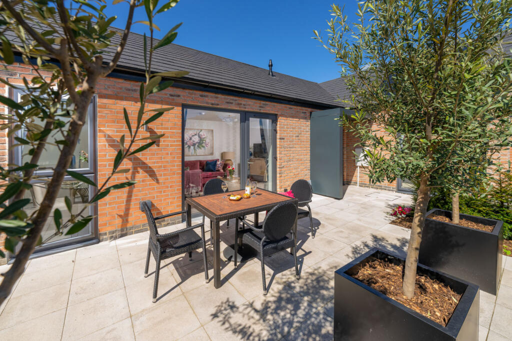 Show home patio area of a bungalow
