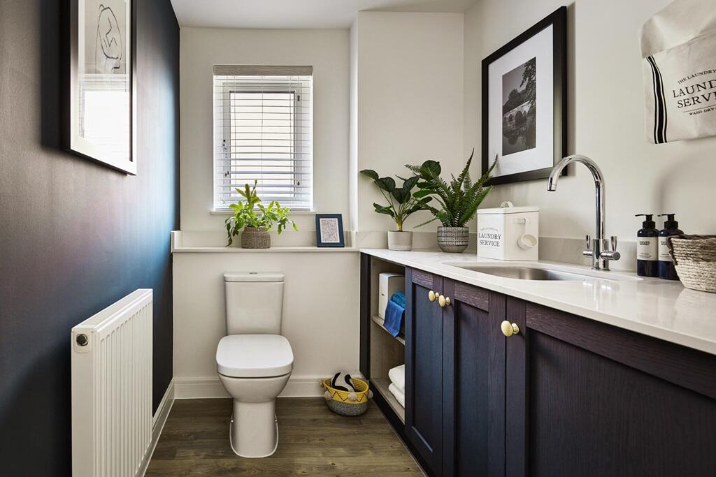 Downstairs WC with utility, keeping the washing machine out of sight