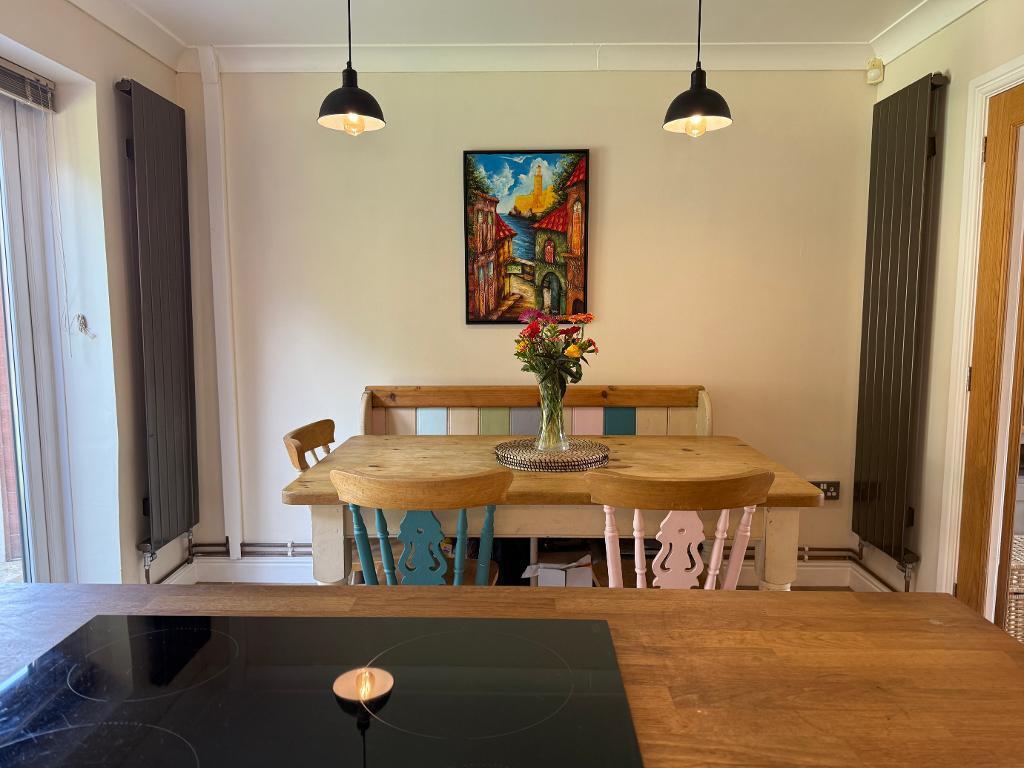 Dining area, doors to garden