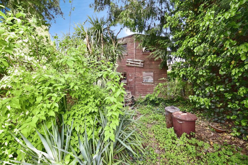 Private Rear Garden With Large Garden Shed View