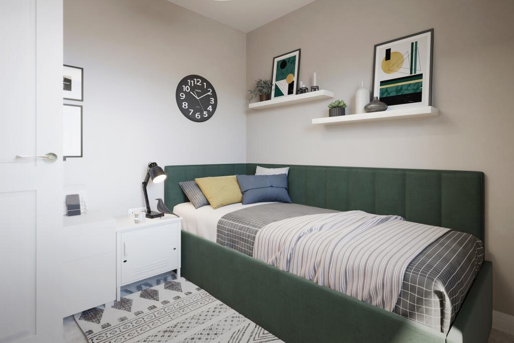 Internal view of the fourth bedroom in the four bedroom Ashington