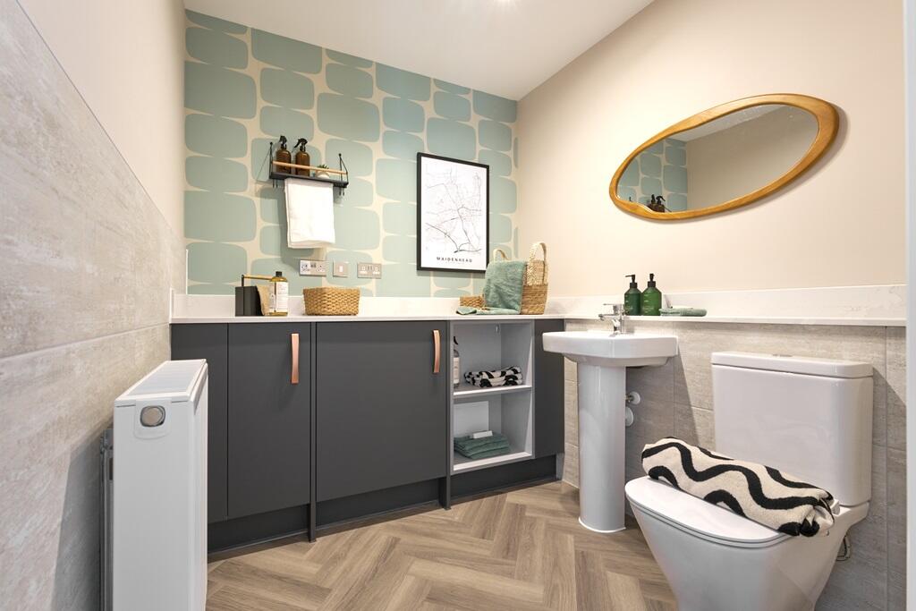 Combined downstairs toilet and laundry roo m