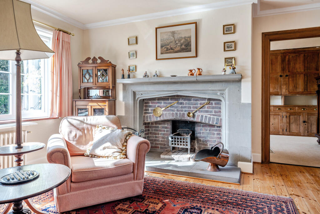 Original open fireplace