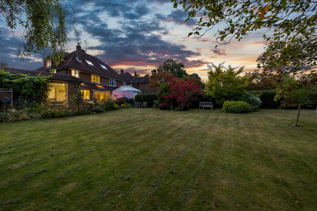 Twilight over the rear garden