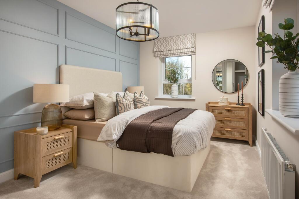 Internal image of the double bedroom in the Alderney 4 bedroom home