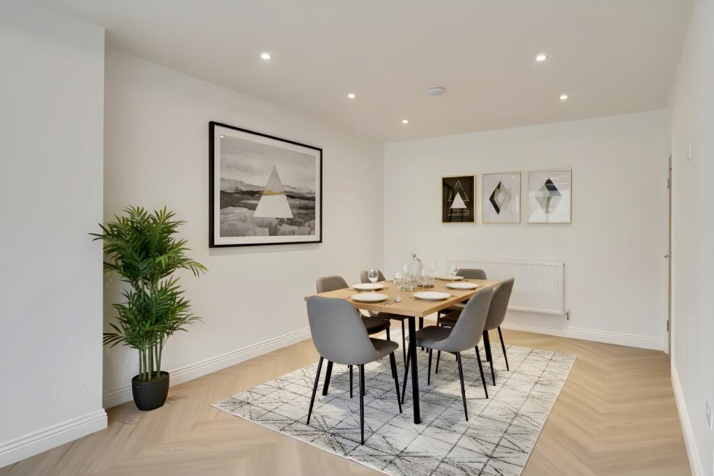 Dining area virtually staged