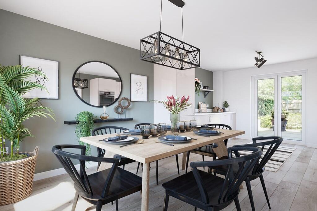 Plenty of space for a 6 seater dining table &amp; chairs, perfect for entertaining