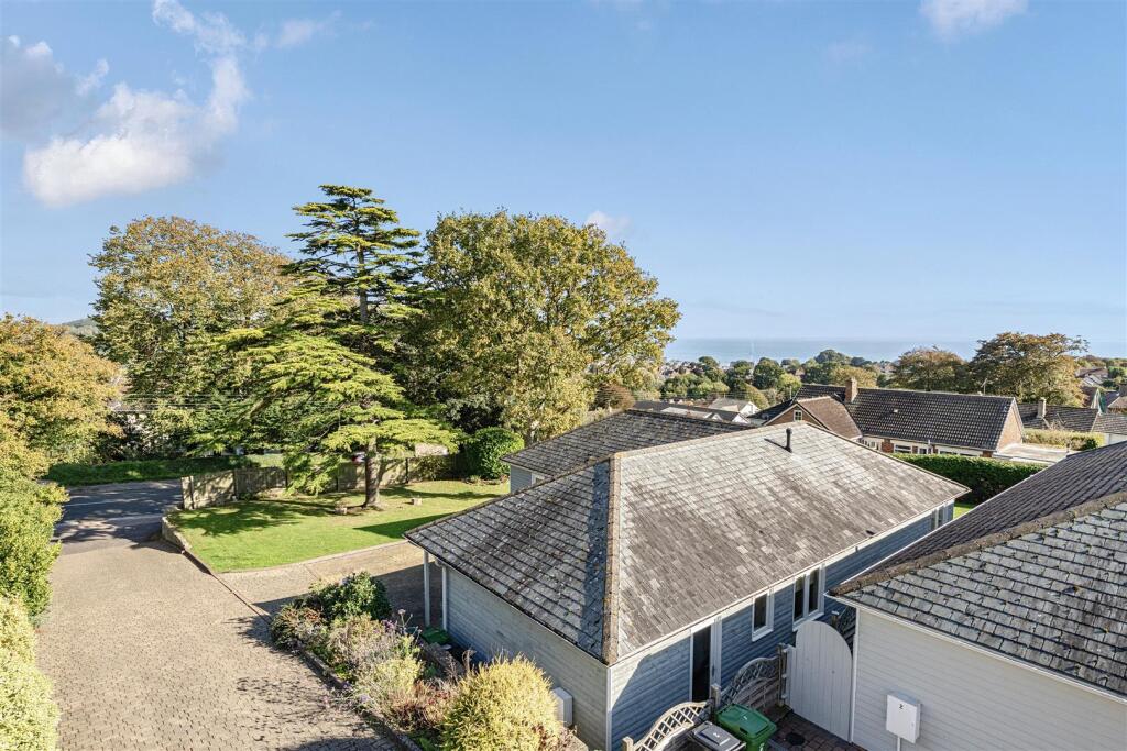 Elevated photo from the road looking South