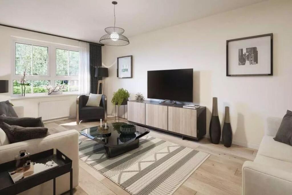 Computer generated image of the lounge in the Ascot 4 bedroom home