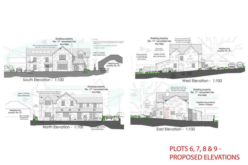PLOTS 6, 7, 8 &amp; 9 - PROPOSED ELEVATIONS 17 Station