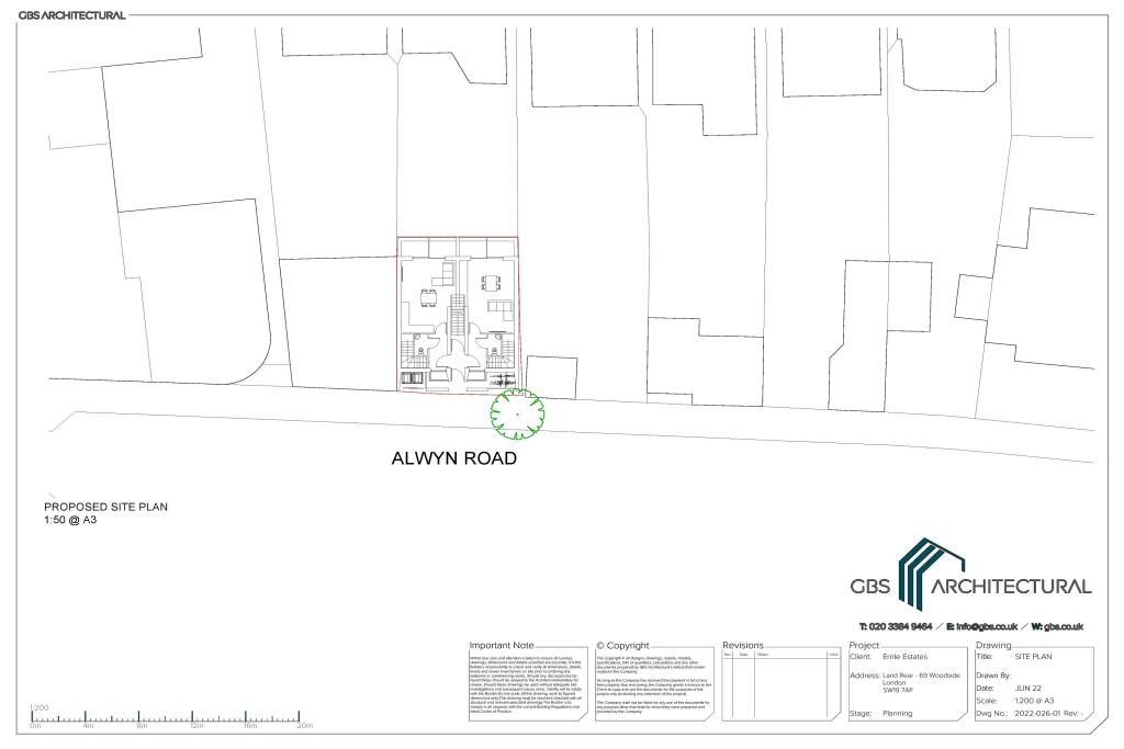 Land adjacent to 69 Woodside, Alwyne Road, Wimbledon, London, SW19 7AE