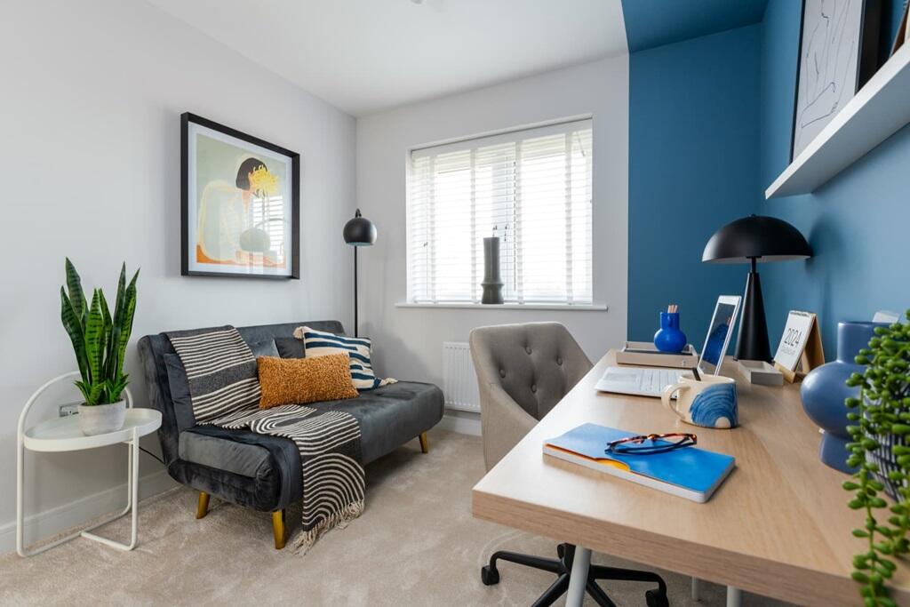 The fourth bedroom is ideal for younger children or can be used as a home office