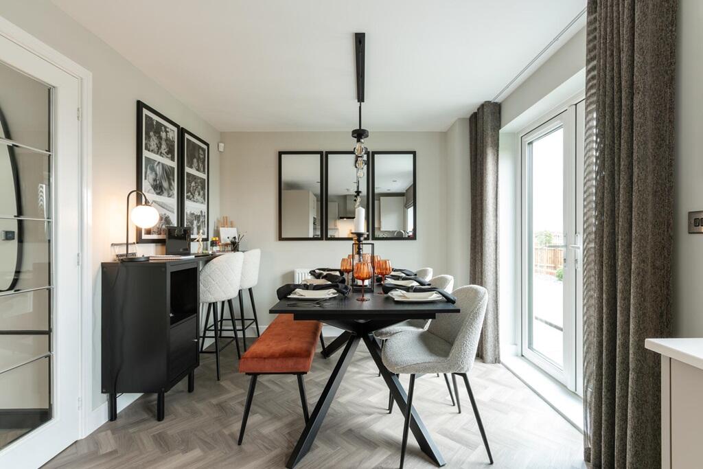 Enjoy dining space looking to the garden