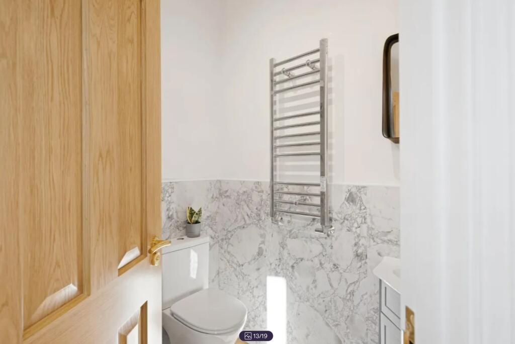 A modern and clean bathroom featuring stylish m...