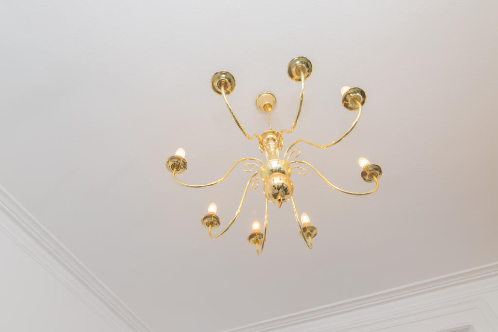 Guest Bedroom 2 Brass Chandelier