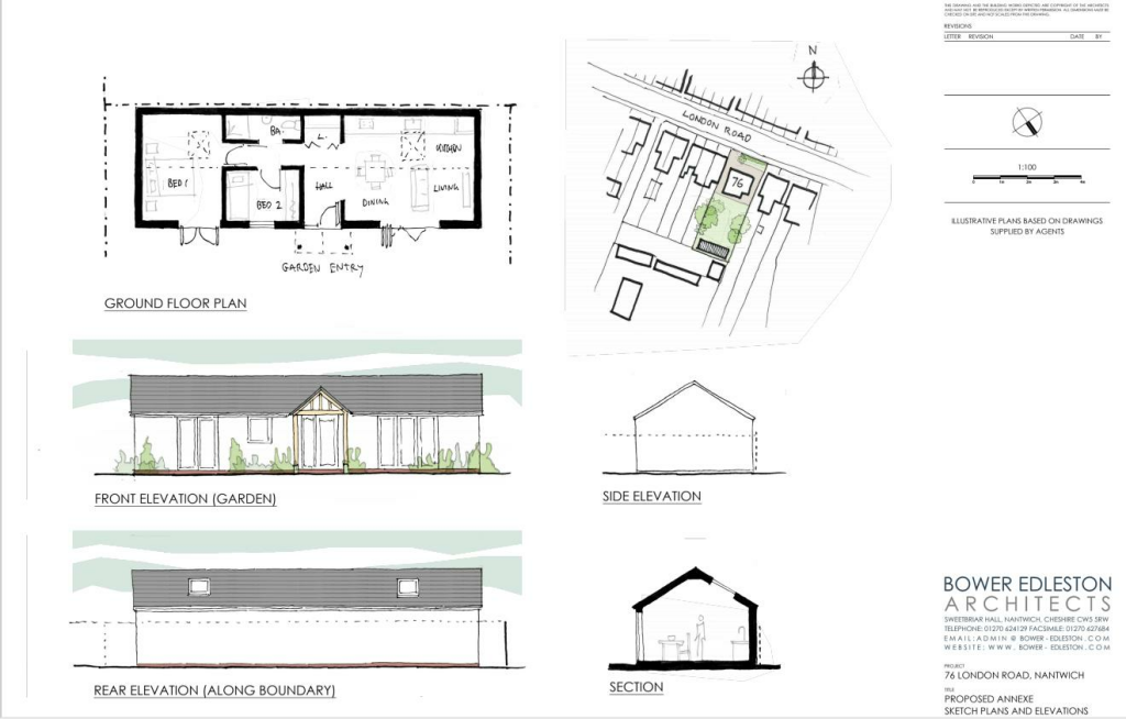 76 London Road - proposed annexe sketch plans and 
