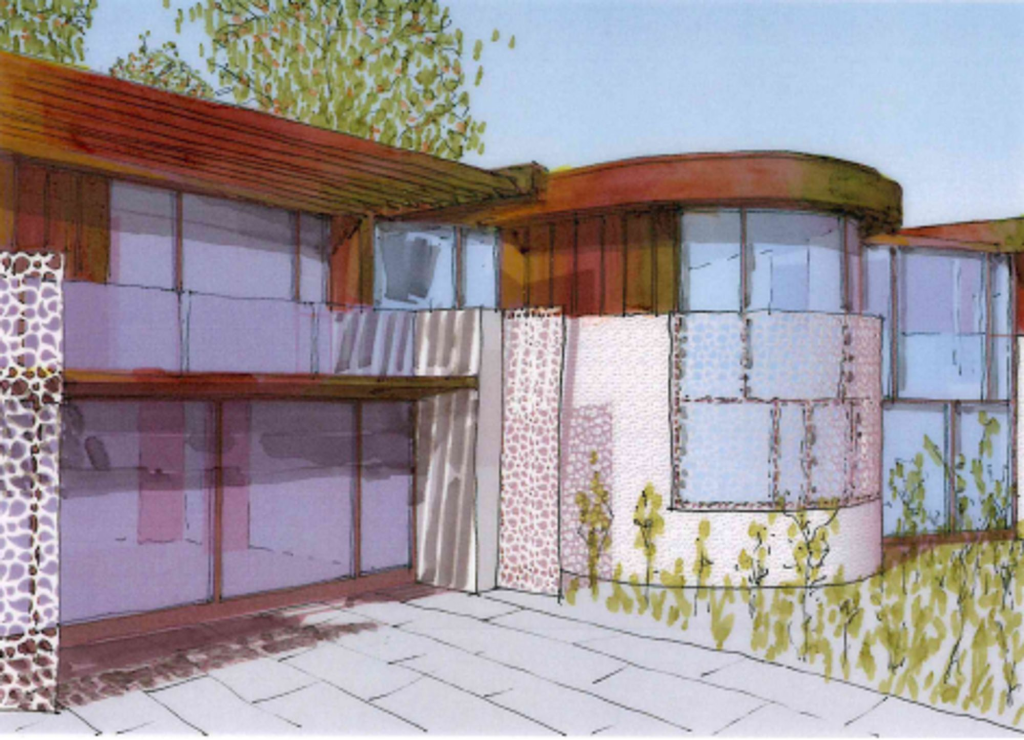 Proposed View of living terrace and stair pod